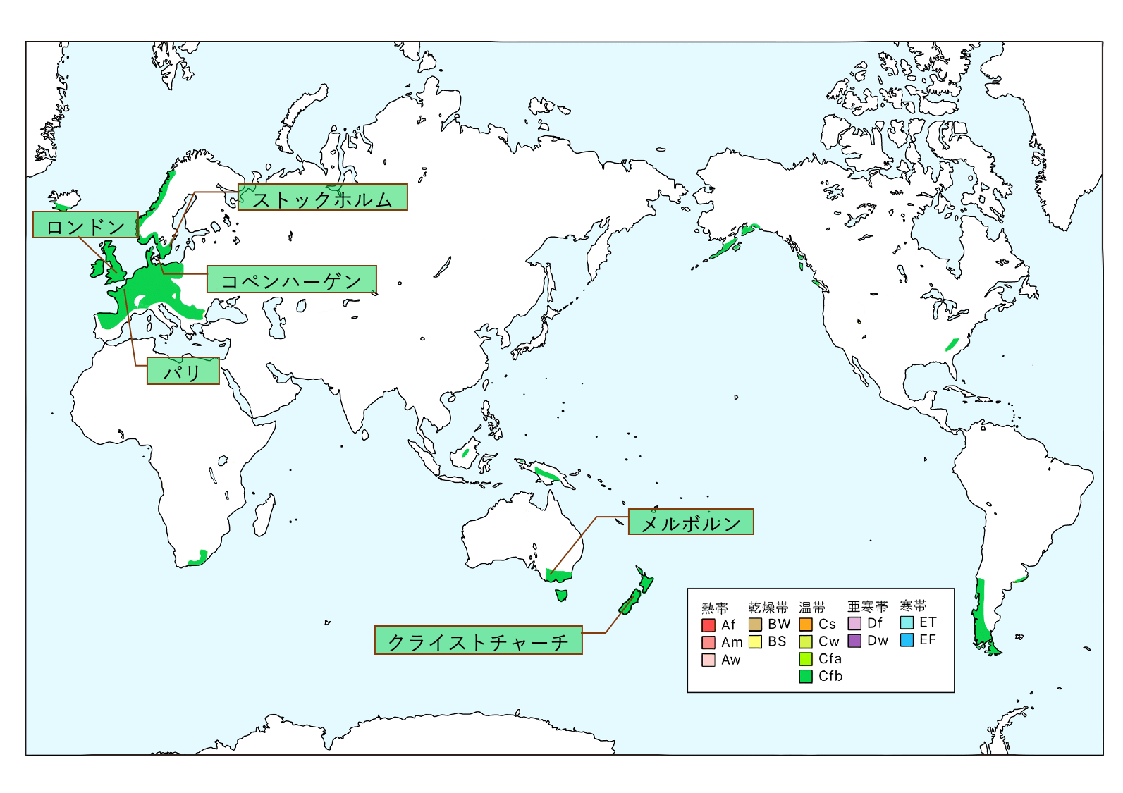 西岸海洋性気候 Cfb の特徴は 具体的な国名もわずか2つのポイントで完璧に 受験地理b短期マスター塾