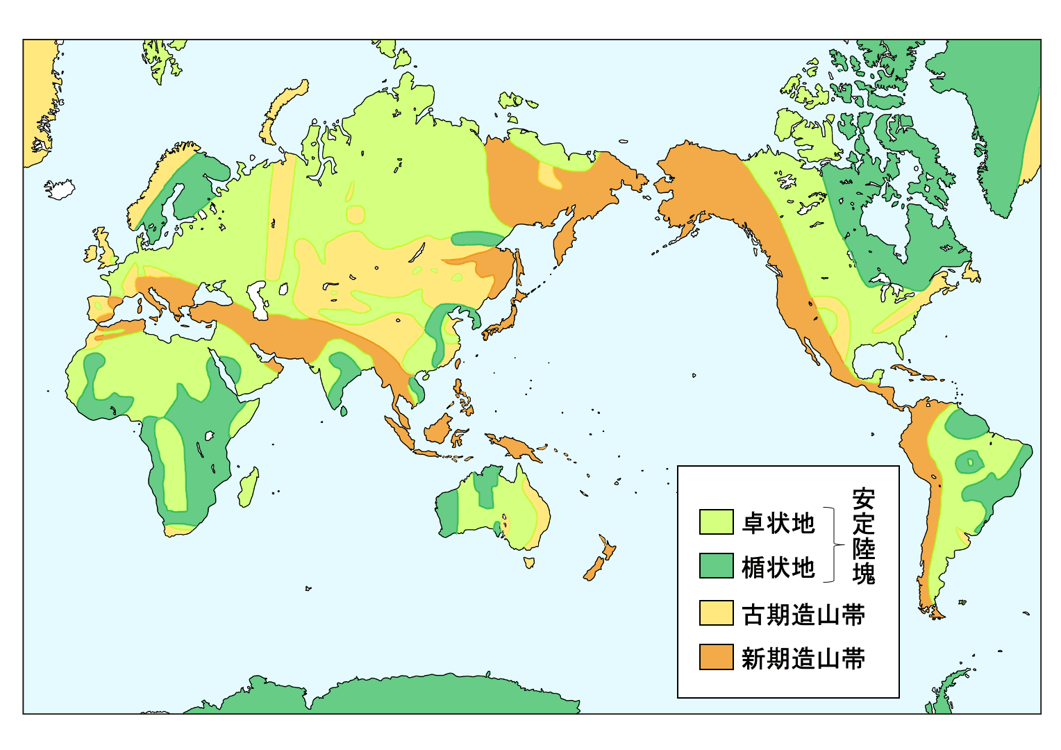 大地形まとめ 造山帯と安定陸塊のたった1つの違いとは 受験地理b短期マスター塾